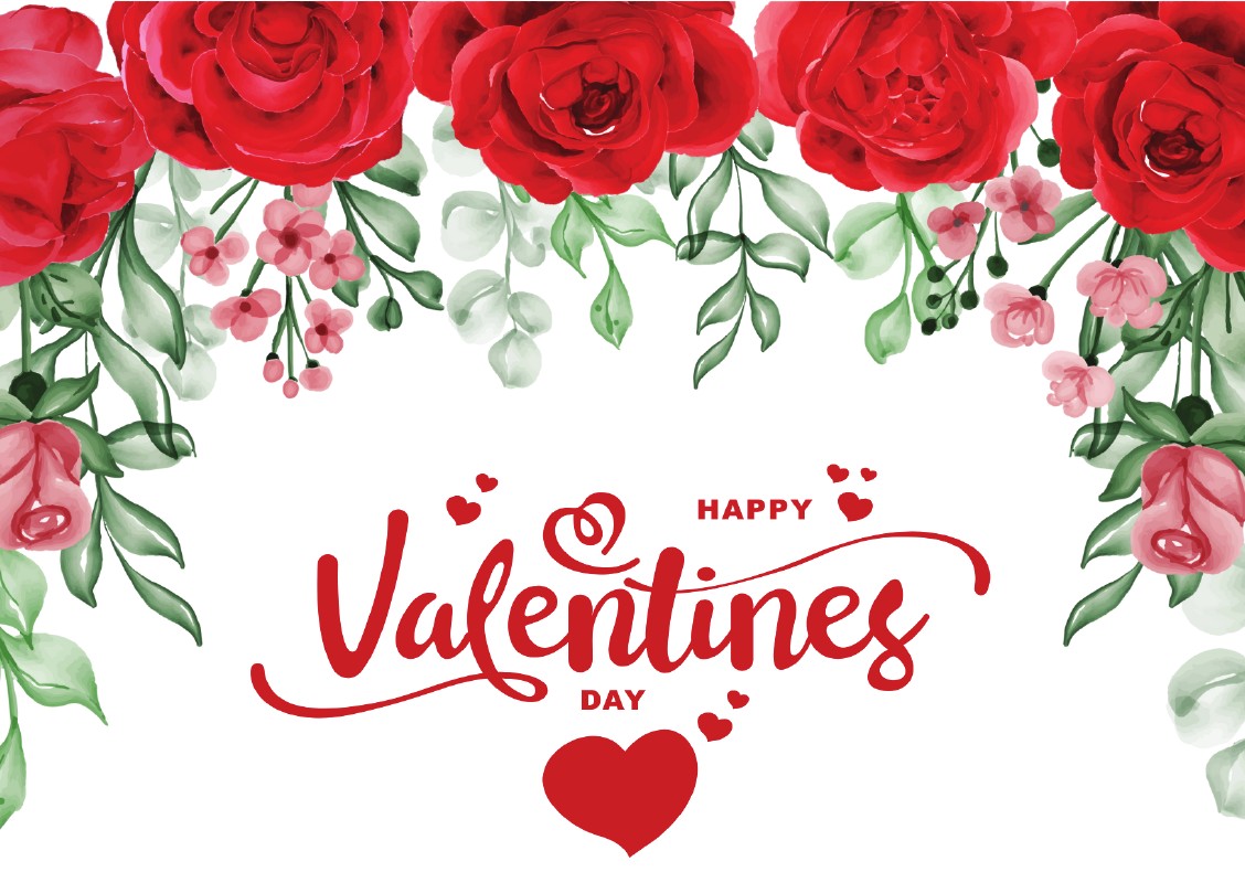 Watercolor Roses — Happy Valentines Day cover